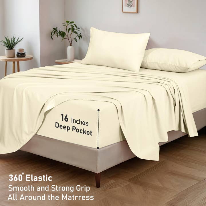 Ruvanti - Wholesale Sheet Set - RUVANTI Organic Flannel Sheets For All Seasons - Breathable & Super Soft - 4 Pcs by Ruvanti59