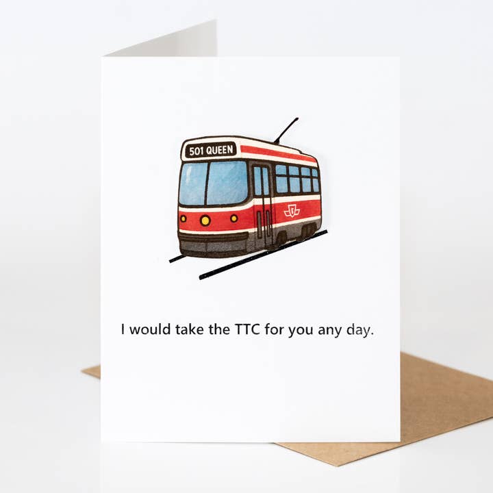 Tarjeta de amor del tranvía 501 Queen de Toronto para venta al por mayor de Andoria Paper