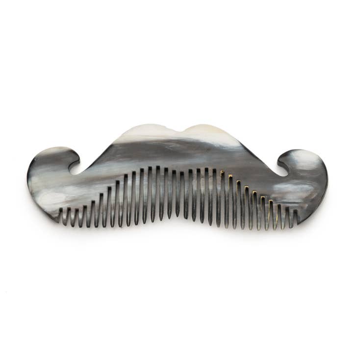 Moustache Horn Hair Comb for wholesale by Siren Song