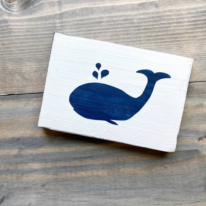 Anchored Soul Designs - Wholesale Sign - Whale Sign, nautical beach house modern coastal home design