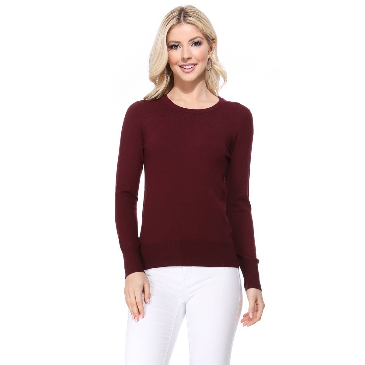 Mak – Engroshandel Pullover - Dame – Langærmet Crewneck blød strik sweater pullover MK55004