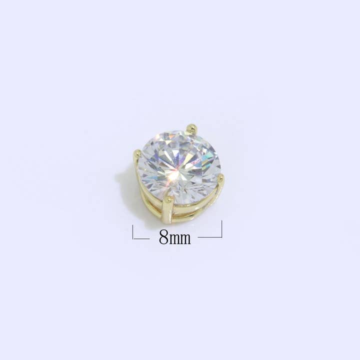 14K Gol Filled CZ micro pave solitaire round beads, spacer beads, small round spacer beads, mini small round beads 8.2*5.5mm B-683 for wholesale by Aim Eternal