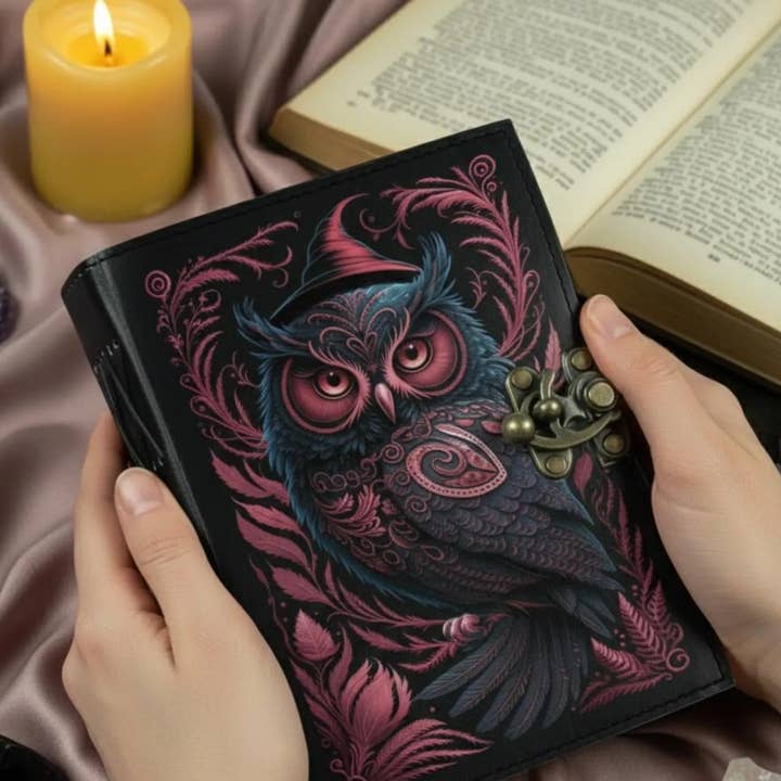 Cuaderno de Cuero con Búho Hecho a Mano – Un Compañero de Escritura Mágico para venta al por mayor de MNM HANDICRAFTS