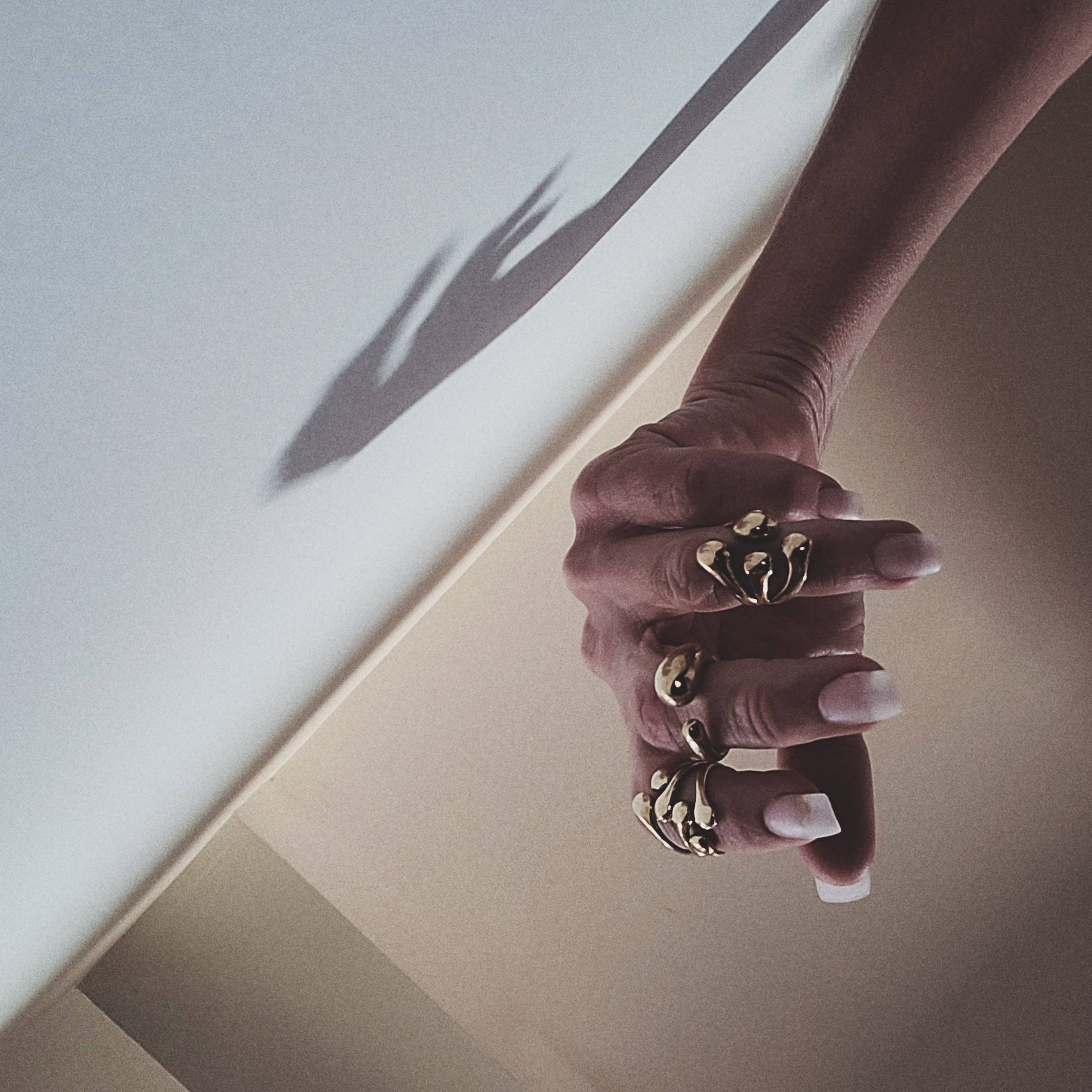 Bisjoux - Wholesale Cocktail/Statement Ring - Brass or silver ring molten cluster handmade7