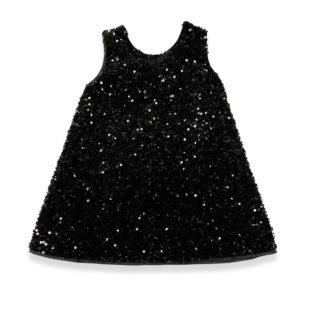Doe a Dear - Wholesale Dress - Kids - 17128 Sleeveless Sequin Dress w/ Back Velvet Bow (2 Colors)0