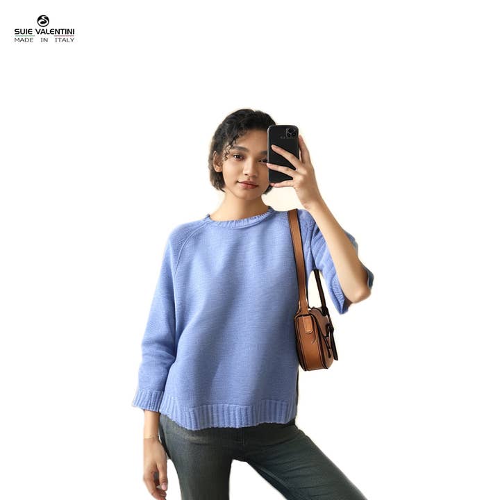 Cashmere Blend Crewneck Sweater, art. 8030 for wholesale by Suie Valentini srl