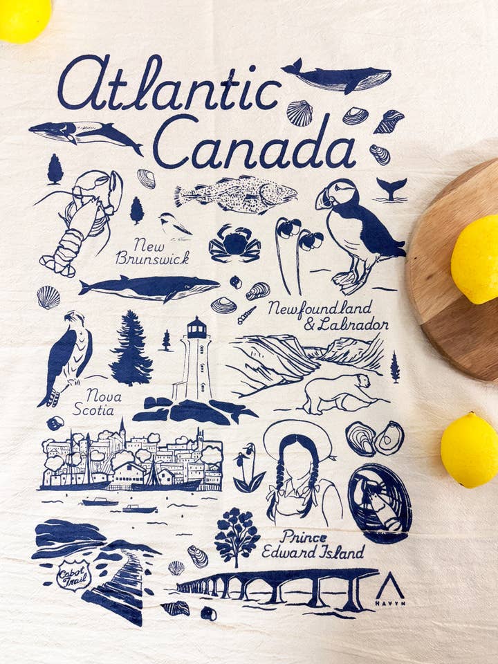 Toalha de chá orgânica comemorativa do Canadá Atlântico - 20x24 por atacado de HAVYN