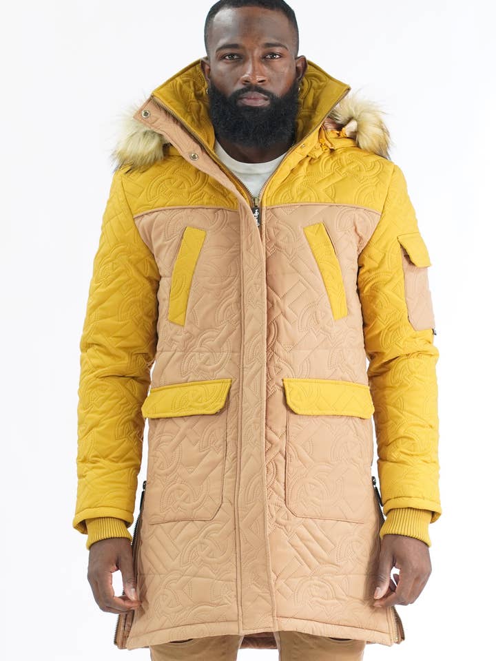 F7700 Apollo Lang Quiltet Jakke - Khaki for engroshandel hos Frost Originals