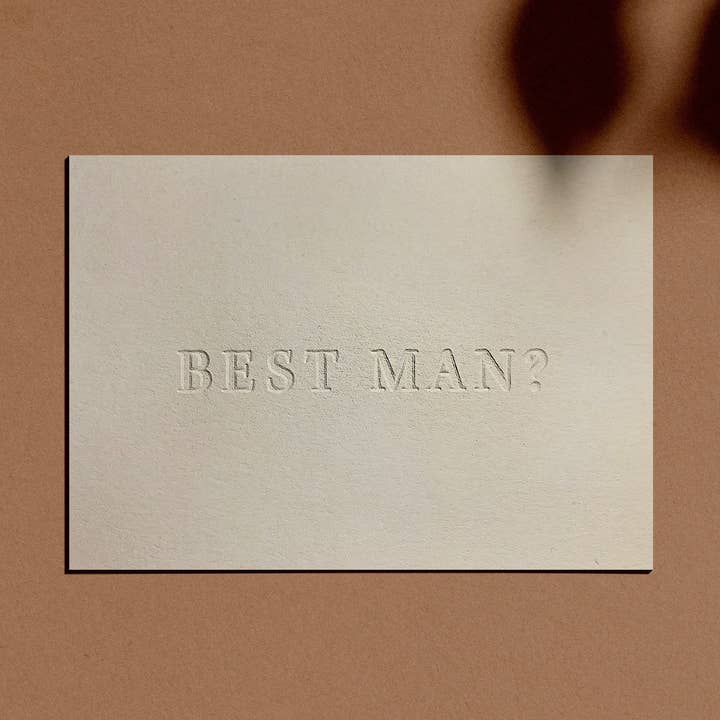 Best Man? Letterpress Proposal Card for wholesale by Abbey Ratcliff