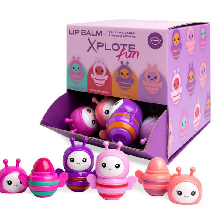 XPLOTE FUN BEE HAPPY LIP BALM ASSORTED for wholesale by Aquarius Cosmetic SLU