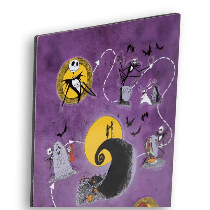 Open Road Brands, LLC - Wholesale Magnet - Nightmare Before Christmas Halloween Town Map Metal Magnet2