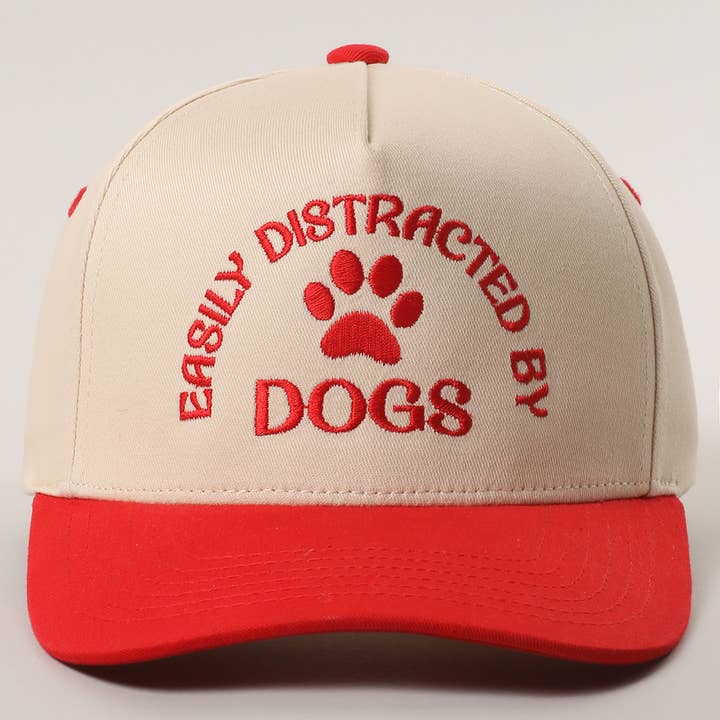 Fashion City - Wholesale Trucker Hat - Women's - EASILY DISTRACTED BY DOGS Embroidered Trucker Hat3