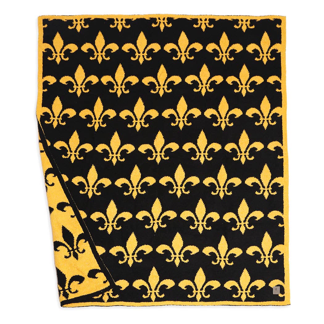 Fashion City - Wholesale Throw Blanket - Fleur De Lis Pattern Luxury Soft Throw Blanket0