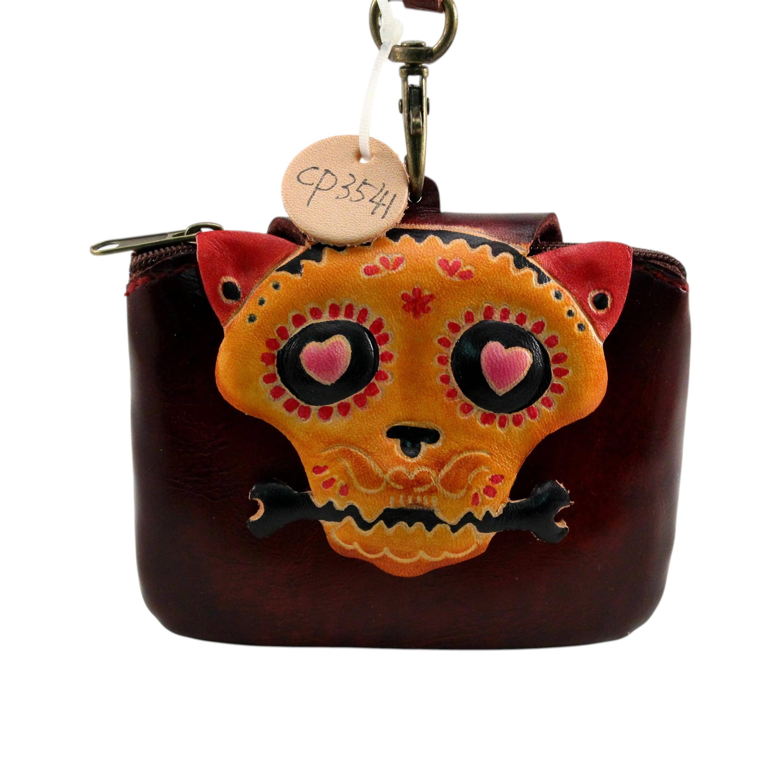 Sunflower Handmade leather inc – wholesale Coin purse – Women’s – Cp3541 Handmade Leather Skull Coin Purse0