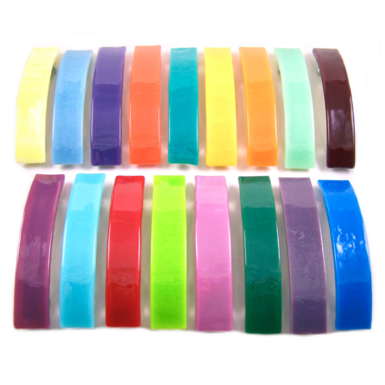 Glass Town USA - Wholesale Barrette - Kids - Children's Barrette Pairs Stained Glass Bright Solids Small2