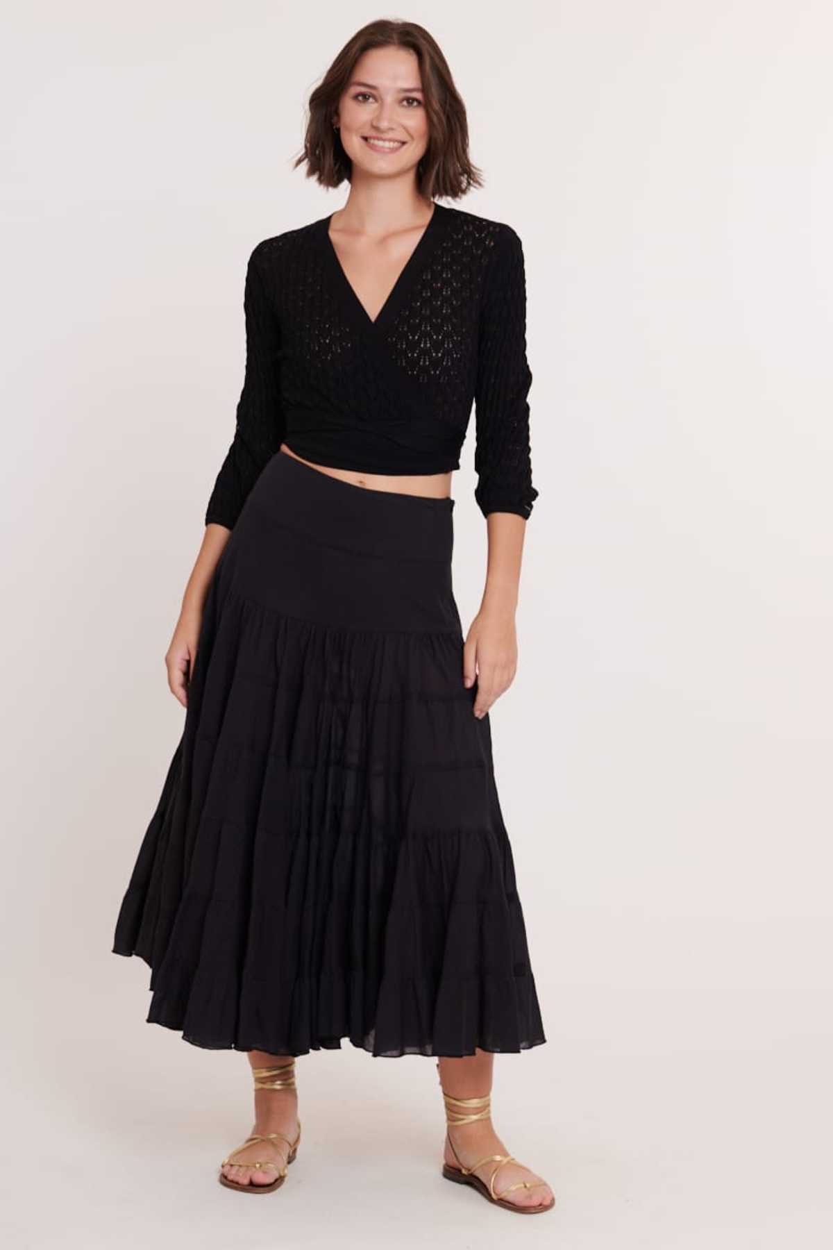 DERHY - Wholesale Skirt - Women's - FLAMENCO plain cotton long skirt14