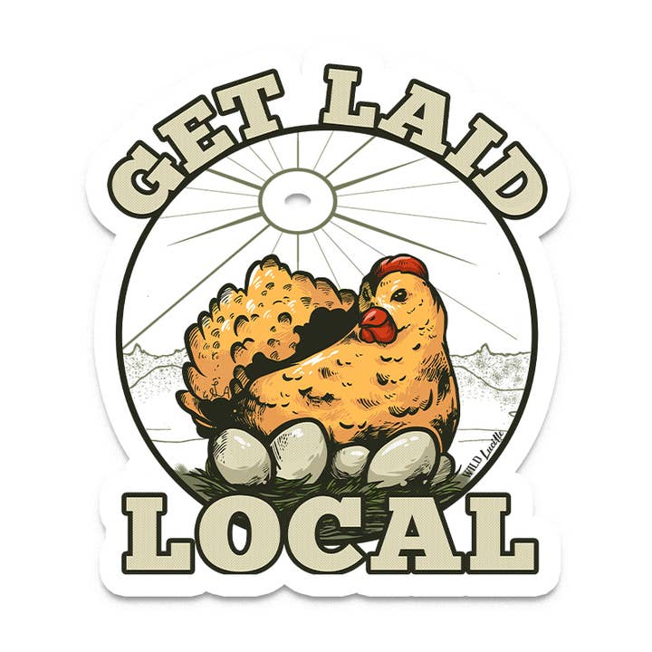 Bliv lagt lokalt - Vinyl Kylling Sticker Decals for engroshandel hos Wild Lucille x Decal Barn