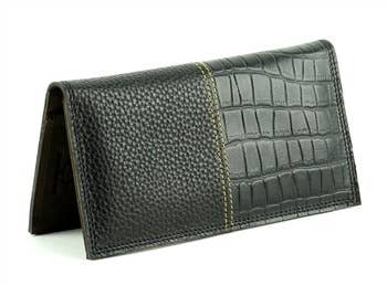 Leather Impressions Inc - Wholesale Wallet - Women's - Gator Print Pebbled Grain Water Buffalo Rodeo Wallet 17262