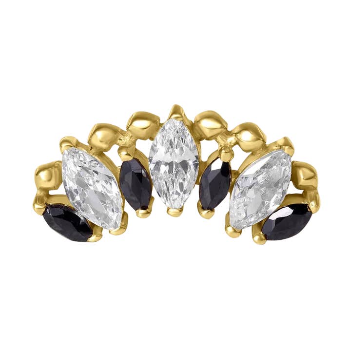 Crystal Beauty – Fim Sem Rosca de Aglomerado Marquise em Ouro 14K/18K por atacado de Piercing-zone