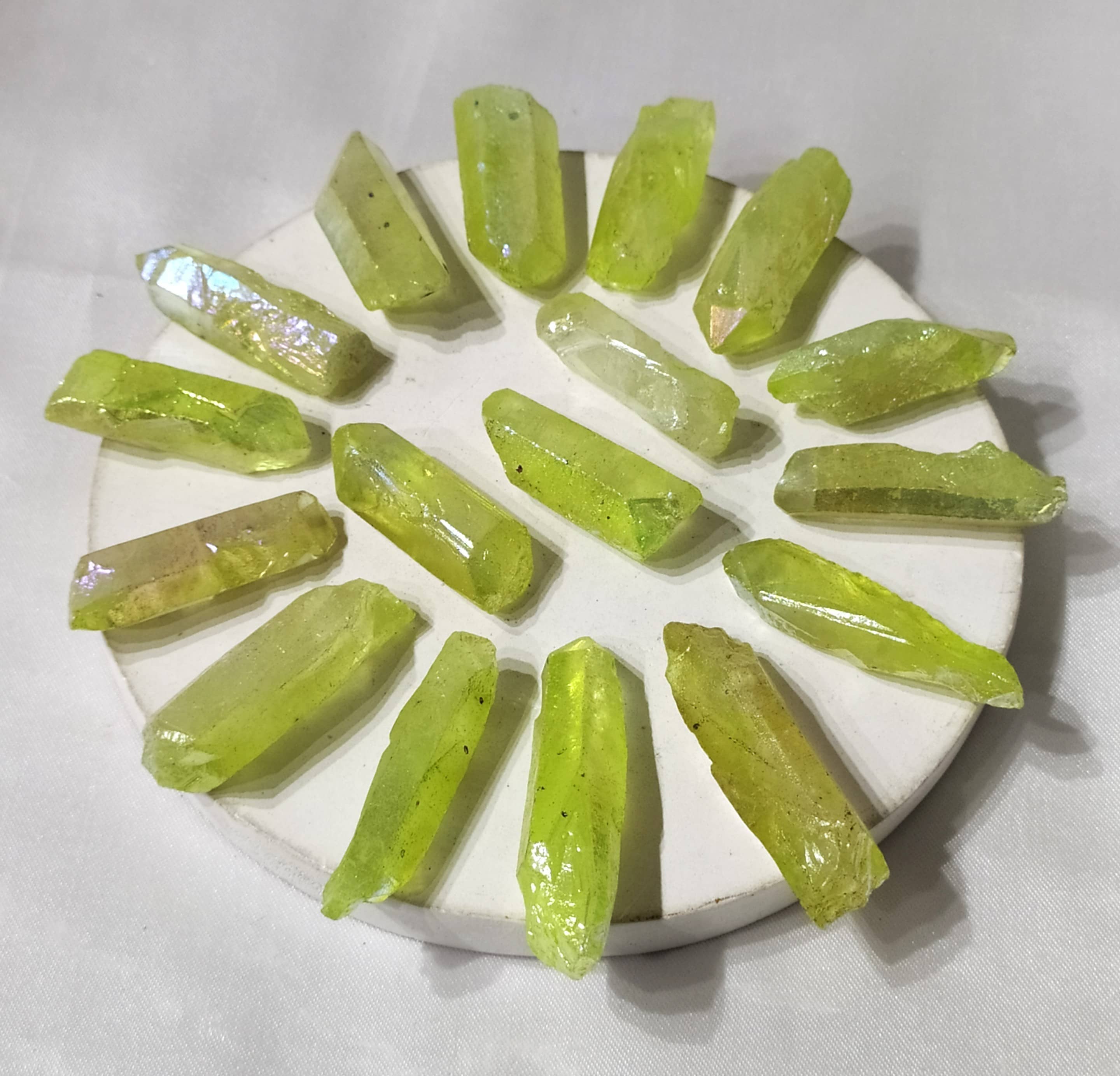 Soothing Crystals - Wholesale Spiritual Stone/Crystal - Angel Aura Quartz Point | Green Aura Point | Raw Crystals12