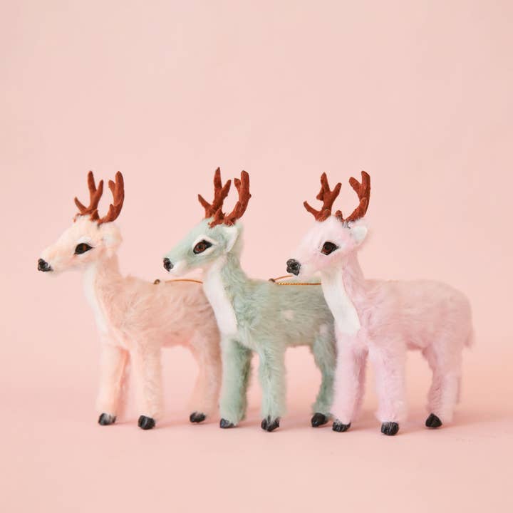 Sunshine Studios - Wholesale Ornament - Holiday Reindeer Ornament | Pink