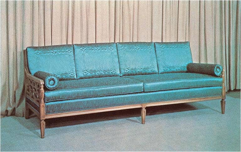 Found Image Press - Wholesale Magnet - Magnet BF-66 Blue Sofa with Round Arm Rests0