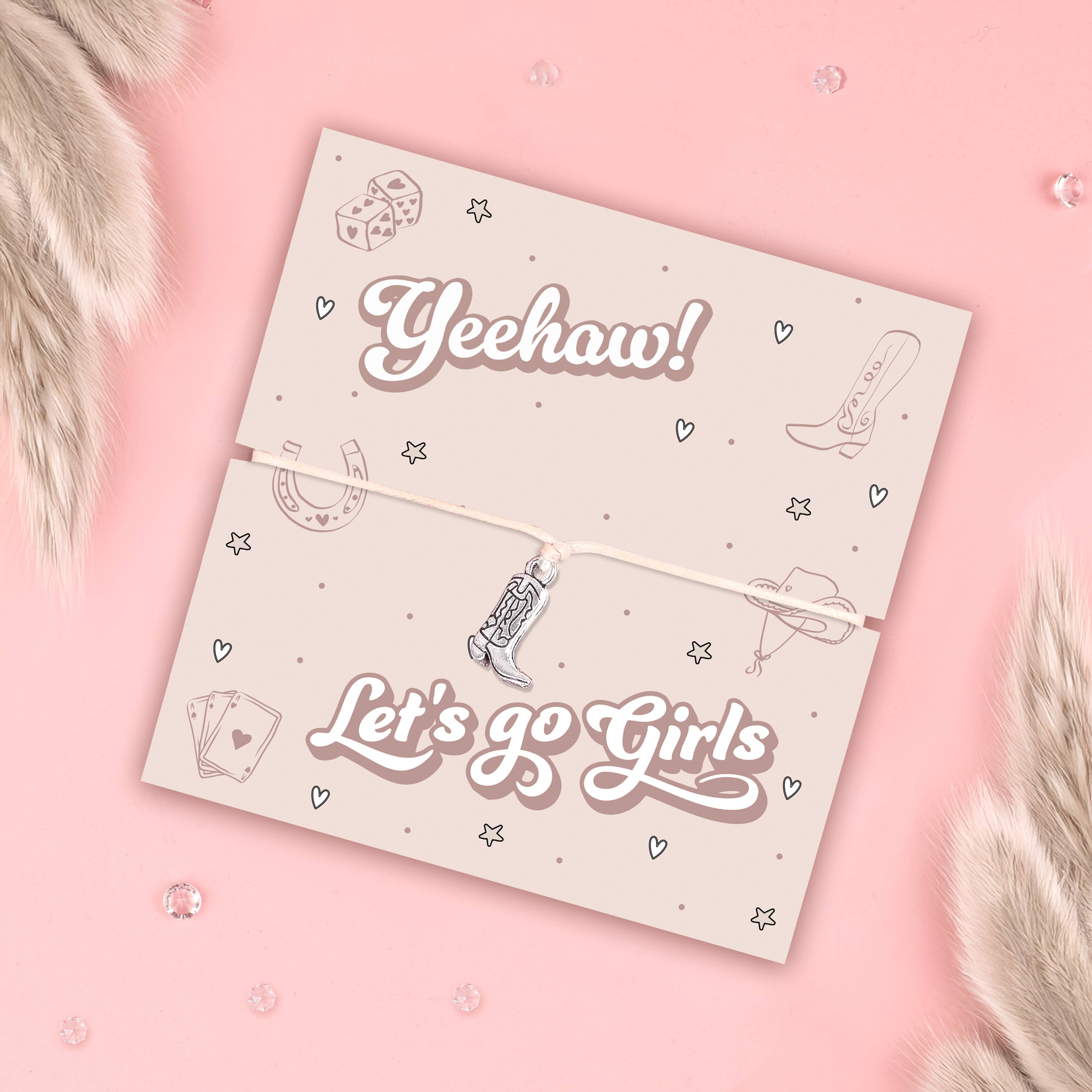 Letterbox Love Bracelets – wholesale Charm/dangle bracelet – Let’s Go Girls Bracelet – Fun Hen Party Cowboy Boot Bracelet1