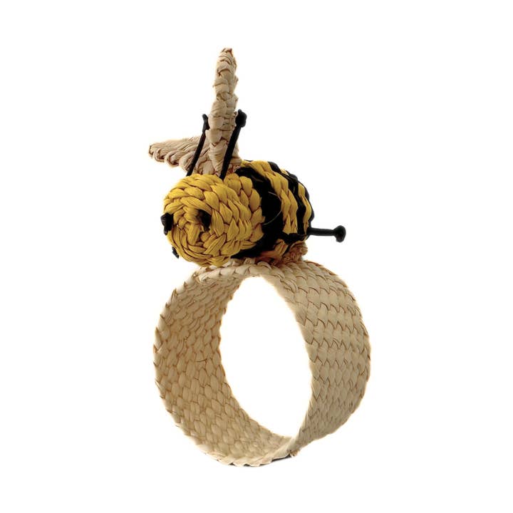 Mini Bee Iraca Napkin Ring - Straw Raffia Tableware for wholesale by Artett