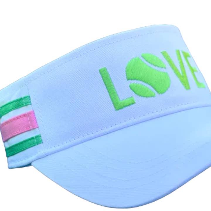 Runway Athletics - Wholesale Visor - Women's - Tennis Visor - White with Lime Love