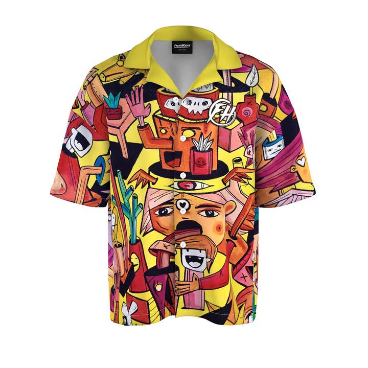 Oversized overhemd met knopen van Social voor wholesale door FreshHoods