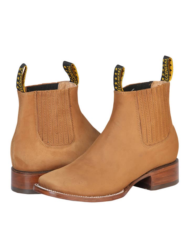 El General Vierkante Neus Enkelboot - Vintage Goud 126193 voor wholesale door El General Western Wear