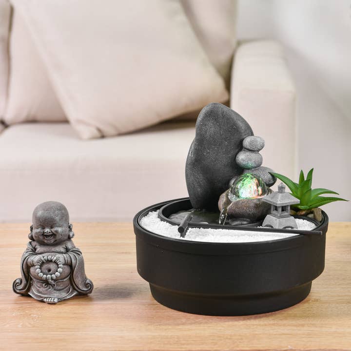 Zen'Arôme – Großhandel Tischdeko – Zen'Arome Sikhi Zimmerbrunnen mit Zen-Garten - Entspannendes Dekor14