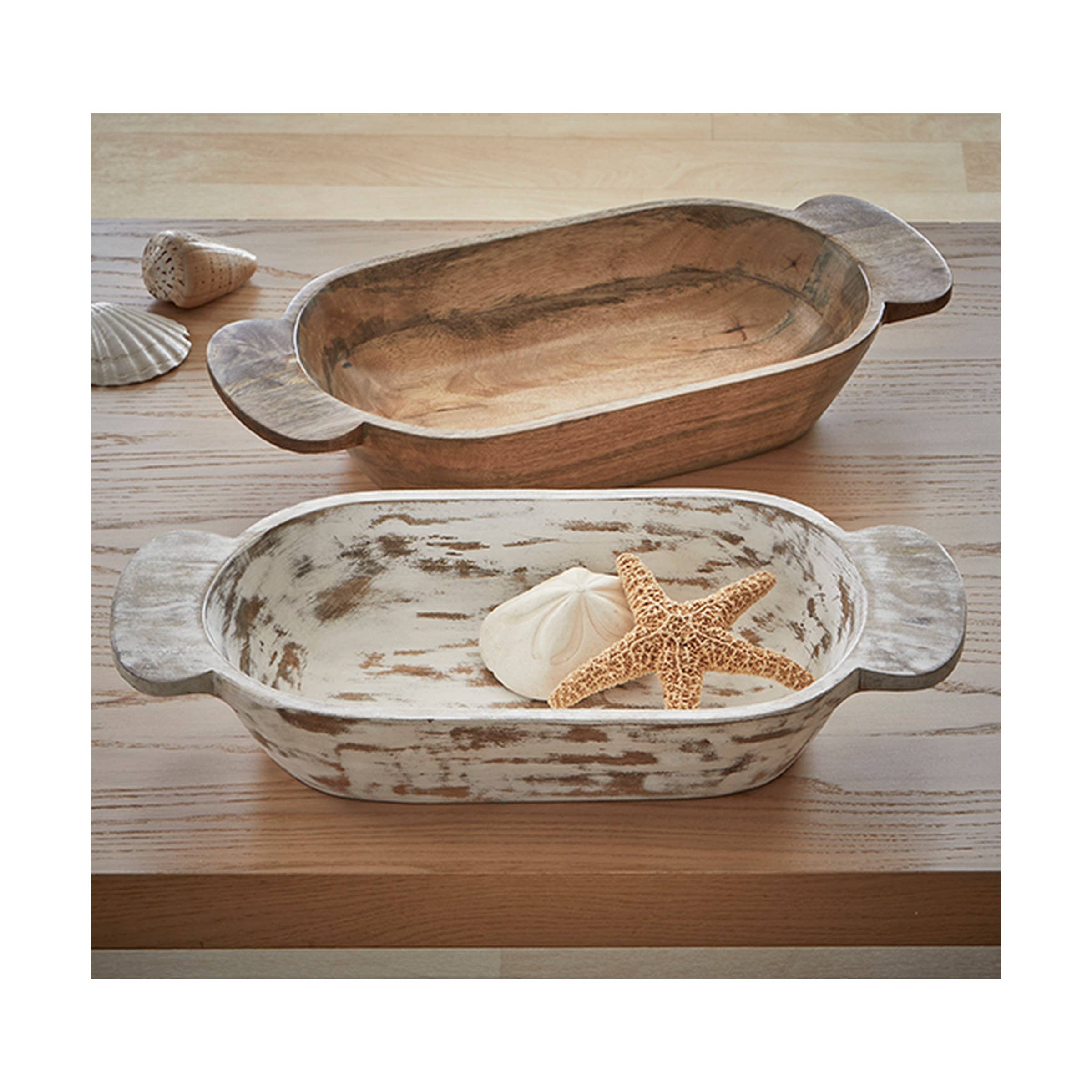 tag - Wholesale Decorative Plate/Dish/Bowl - Watermill Dough Bowl Antique White Mango Wood Summer1