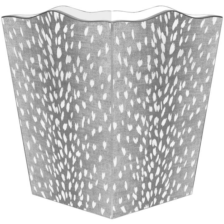 WB8977- Grey Antelope Wastepaper Basket for wholesale by Marye-Kelley
