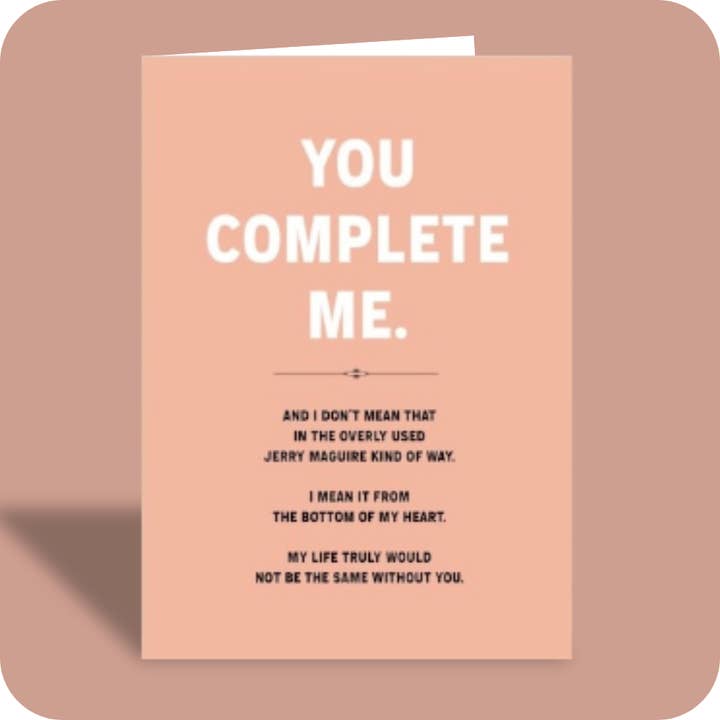 C-034 – Lustige Liebeskarte – Du vervollständigst mich für den Großhandel von Bald Guy Greetings