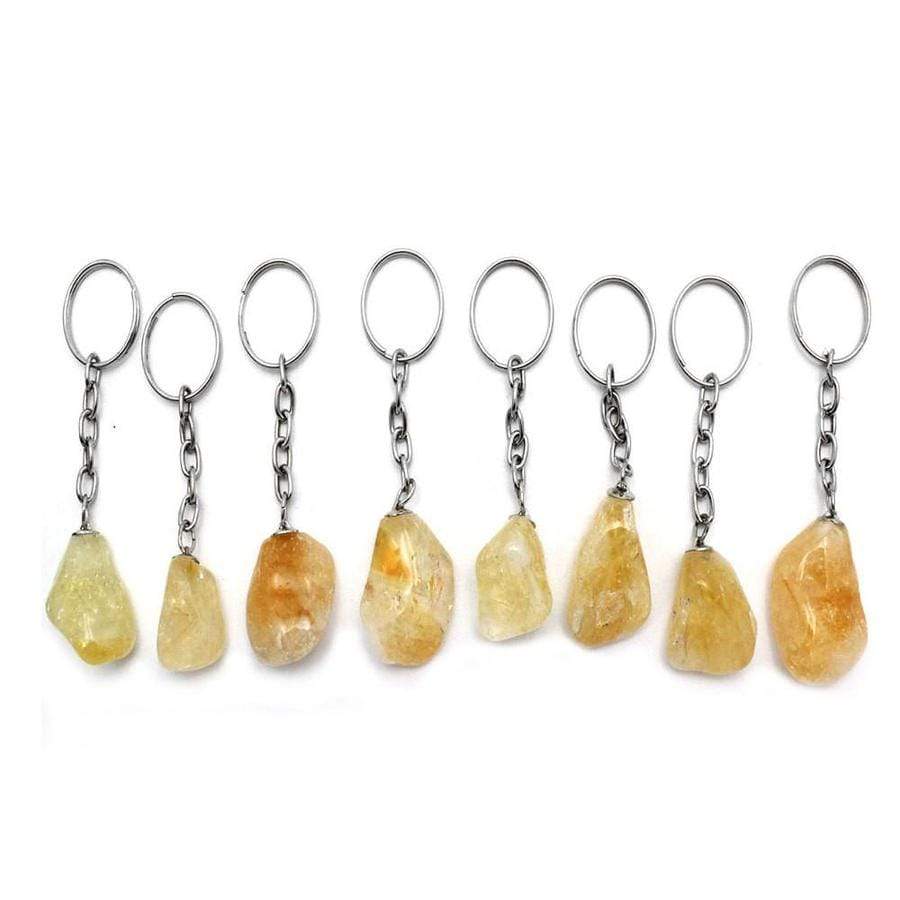 Rock Paradise - Wholesale Keychain - Unisex - Crystal Tumbled Stone Key Chain 10PC Sets with Silver Top5