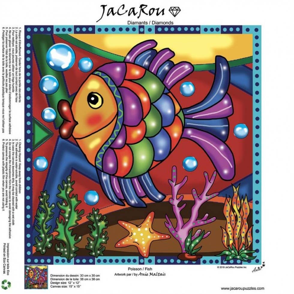 JaCaRou Puzzles Inc. - Vendita all'ingrosso Kit per lavoretti fai da te - Kit artistico per pittura con diamanti di pesce1