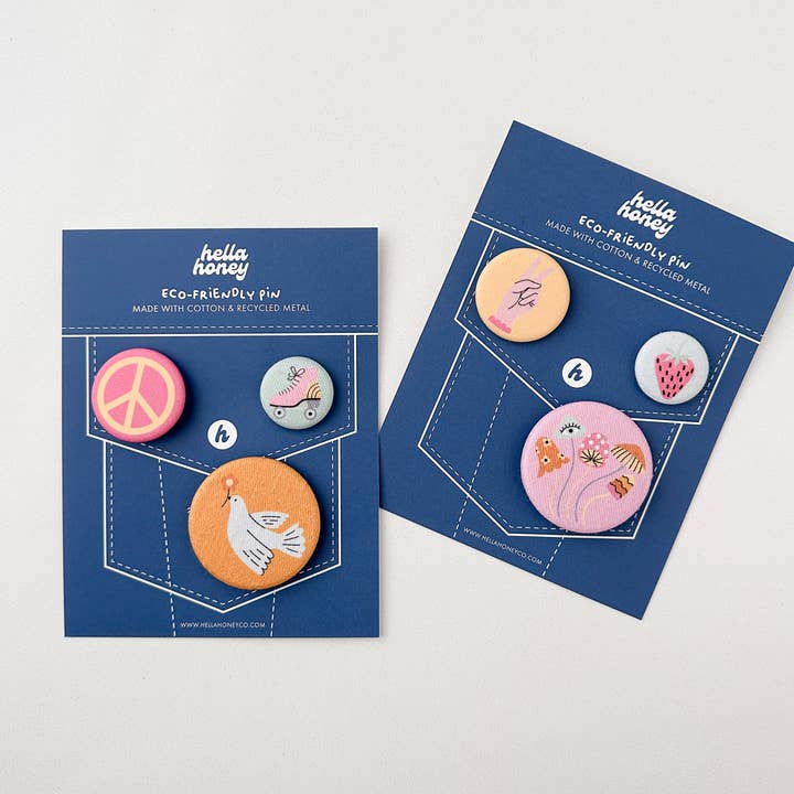 Pin Botão Zero Algodão Plástico por atacado de HellaHoney Co