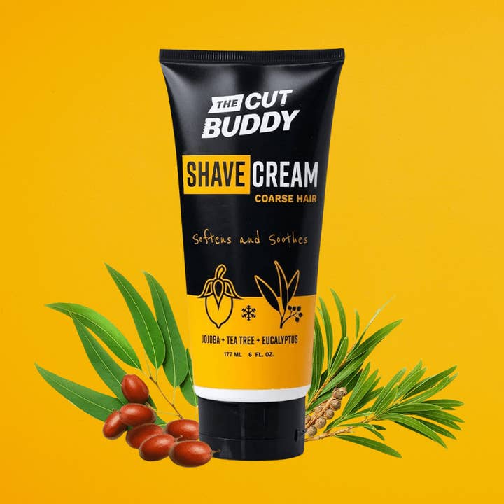 Crème à raser pour cheveux épais et bouclés (format voyage - 85 g) pour la vente par The Cut Buddy