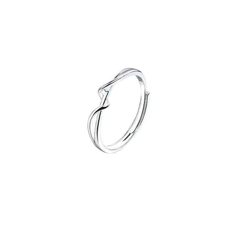 Perimade & Co. LLC – wholesale Band/stacked ring – Minimalist Twist Ocean Sea Wave Ring in 925 Sterling Silver3
