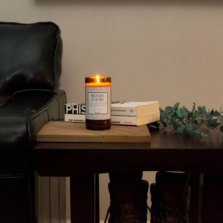 Lit Up Candle Co. - Wholesale Jar/filled candle - Mountains in the Mist 8 oz. soy candles in beer bottles4