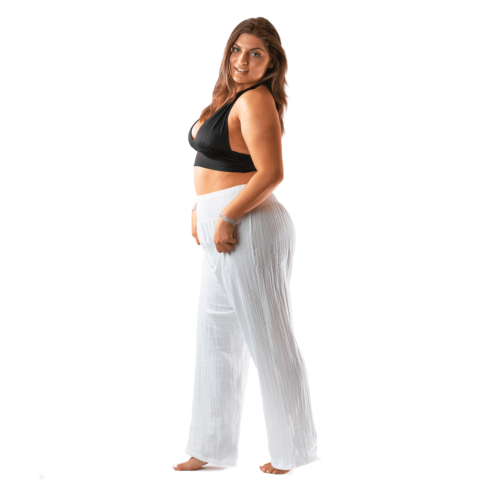 Lotus and Luna - Wholesale Pants - Women's - White Wide Leg Cotton Pants10