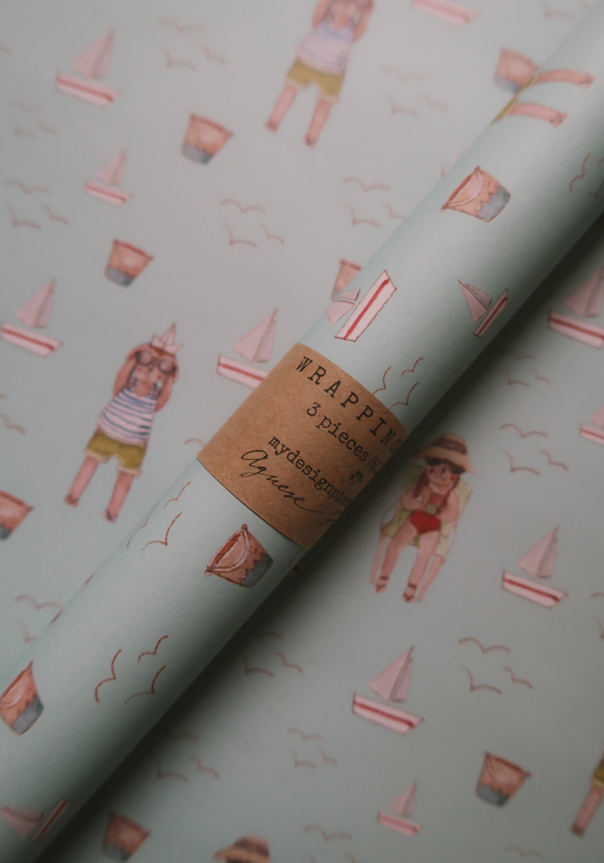 MyDesignPictures - Wholesale Wrapping Paper Roll - Set Of 3 Pieces Summer Wrapping Paper1