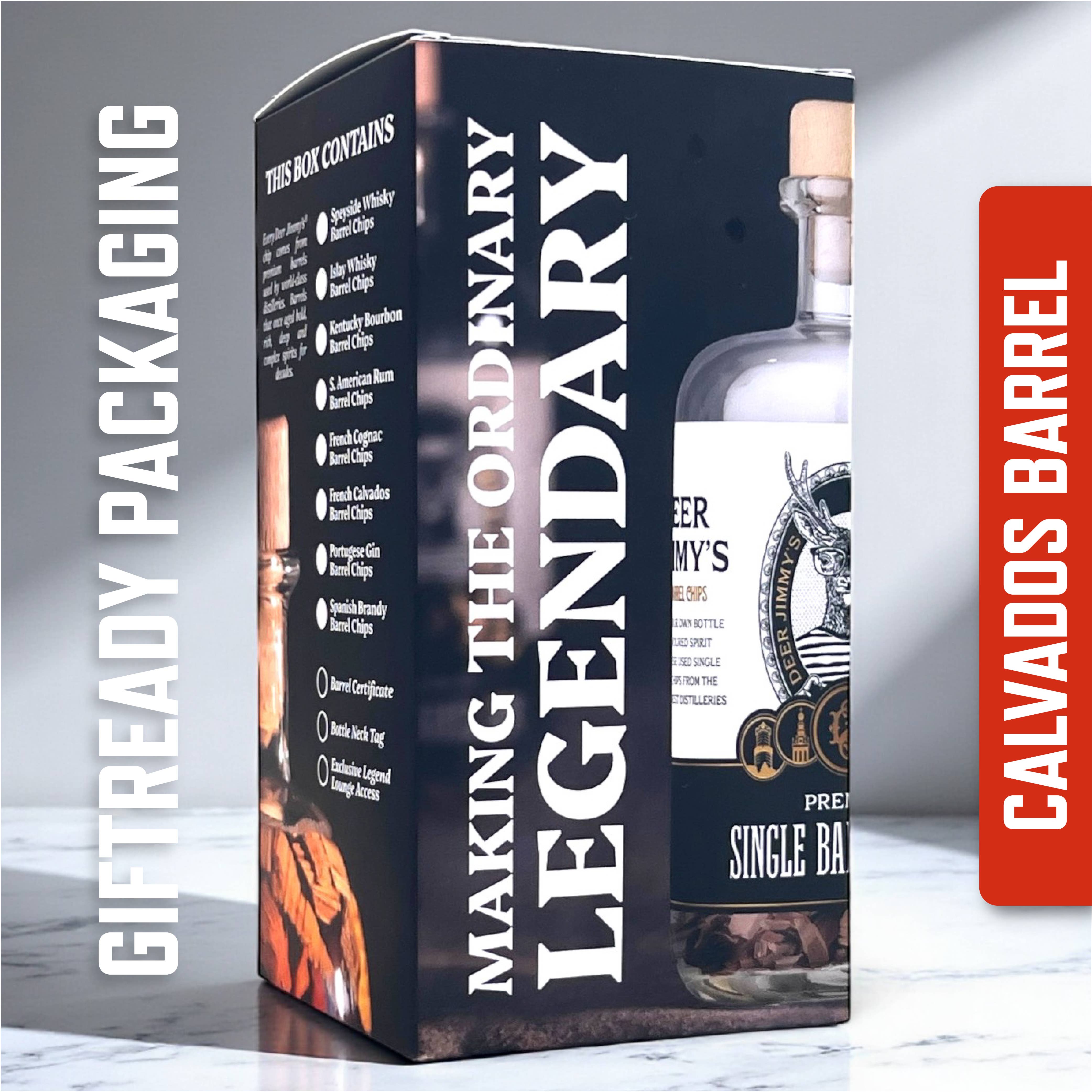 Deer Jimmy's® – wholesale DIY drink kit – Deer Jimmy's® DIY Calvados Gift Set – Calvados Barrels1