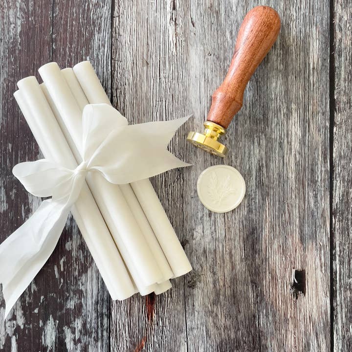 The Natural Paper Company - Wholesale Sealing wax - Pearl Sealing Wax Sticks | 11mm | Ivory | Plastic Free4