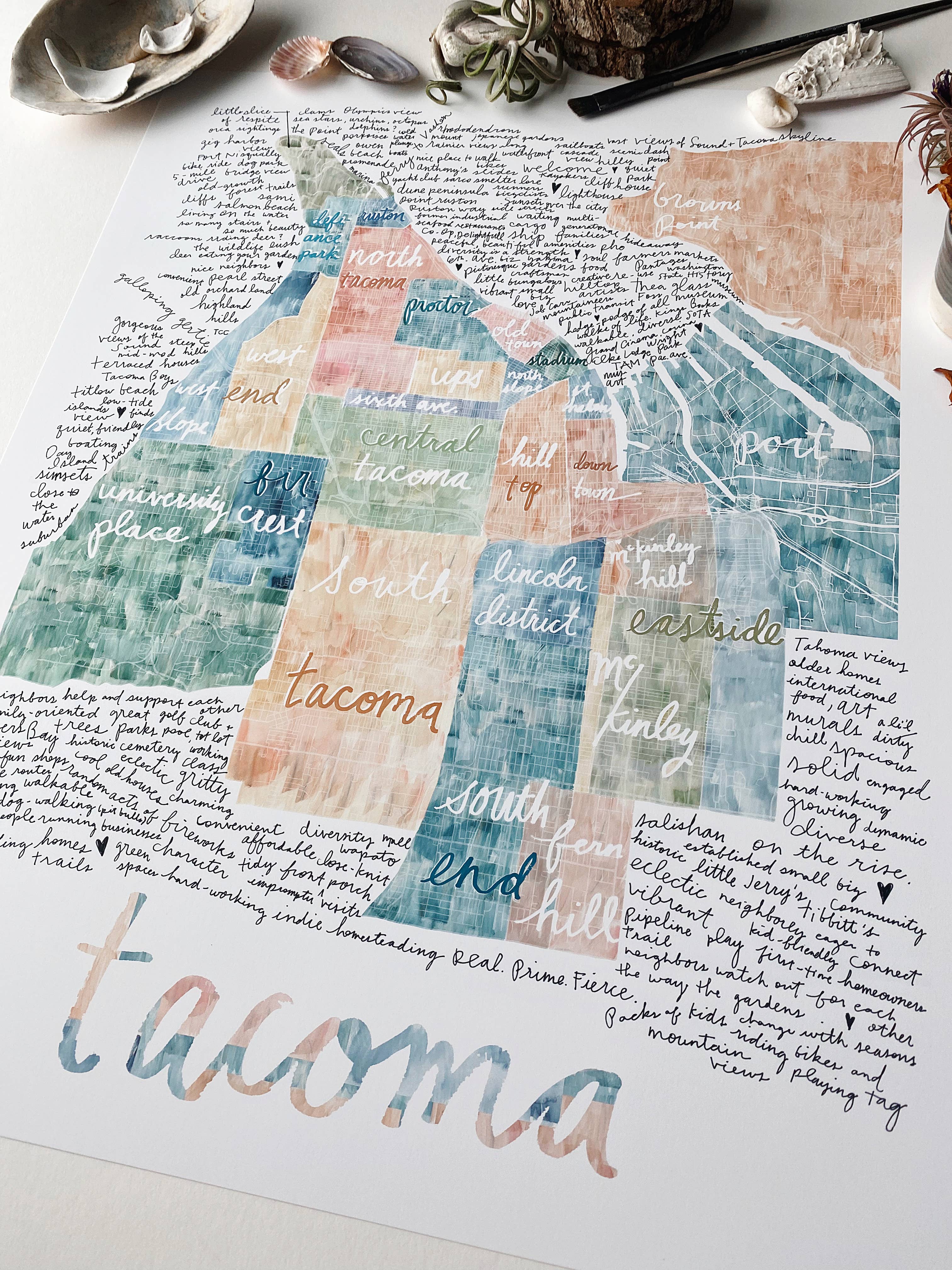Turn-of-the-Centuries - Wholesale Art Print - TACOMA Neighborhoods Map ART PRINT9