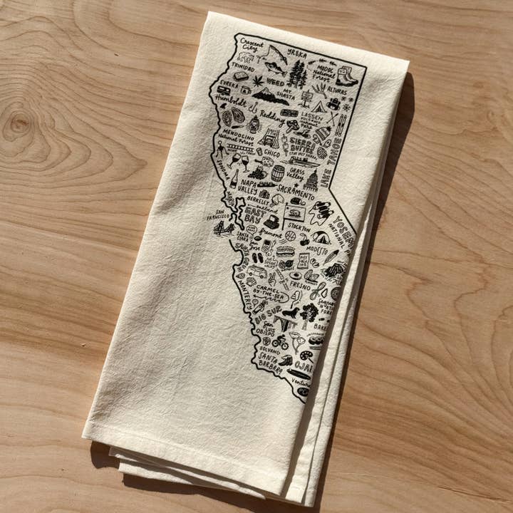 State of California Tea Towel for wholesale by By Aleisha
