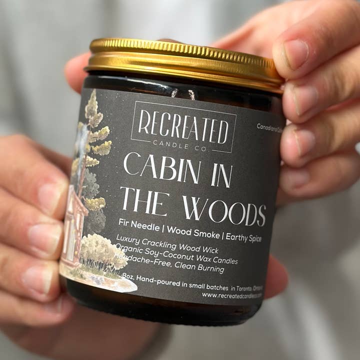 Recreated Candle Co. - Wholesale Jar/Filled Candle - Cabin In The Woods, Coconut-Soy Candle0