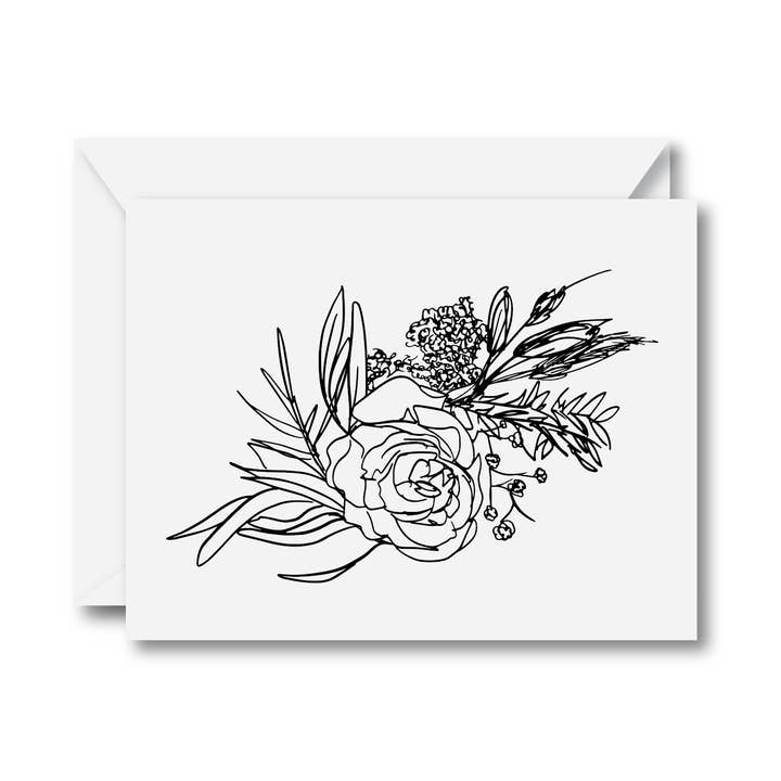 Carte de voeux Boho Bouquet pour la vente par Carly Allred Studio