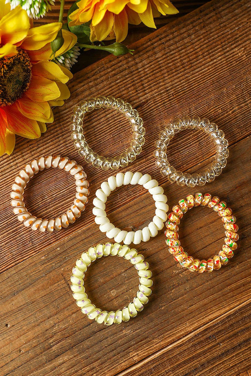 1 the Woman - Wholesale Hair Tie - Cute Gradient Starry Dotty Coil Wire Hair Tie Set7